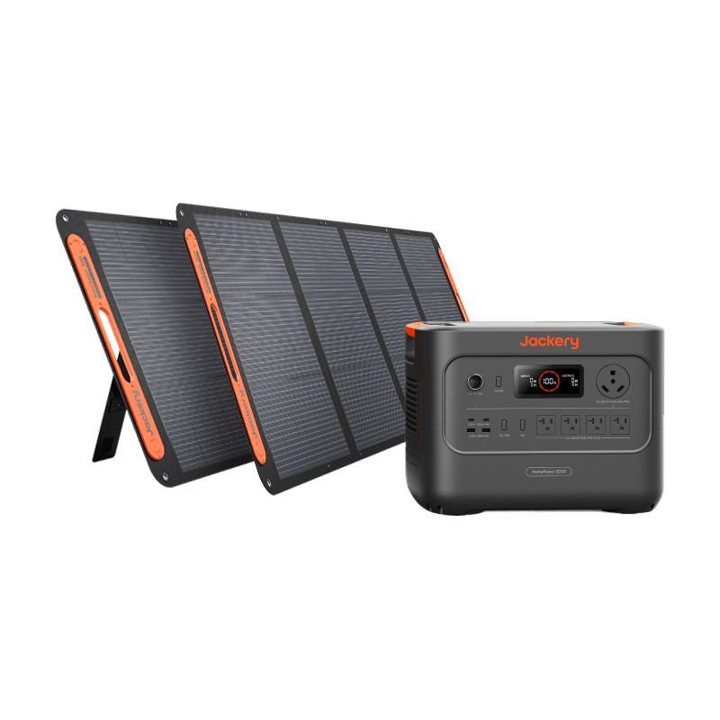 Jackery Solar Generator HomePower 3000 with solar panels